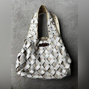 michael kors braided woven shoulder bag